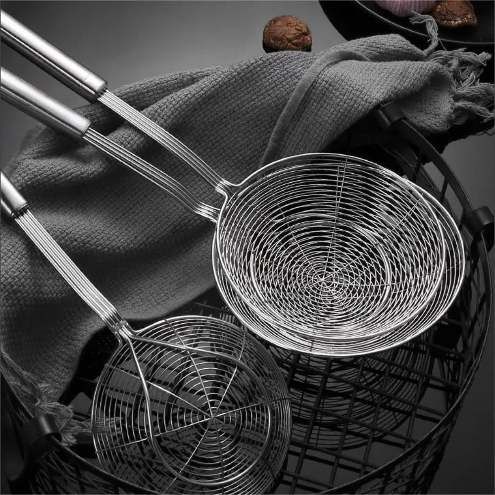 Stainless Steel Spider Mesh Skimmer with Long Handle