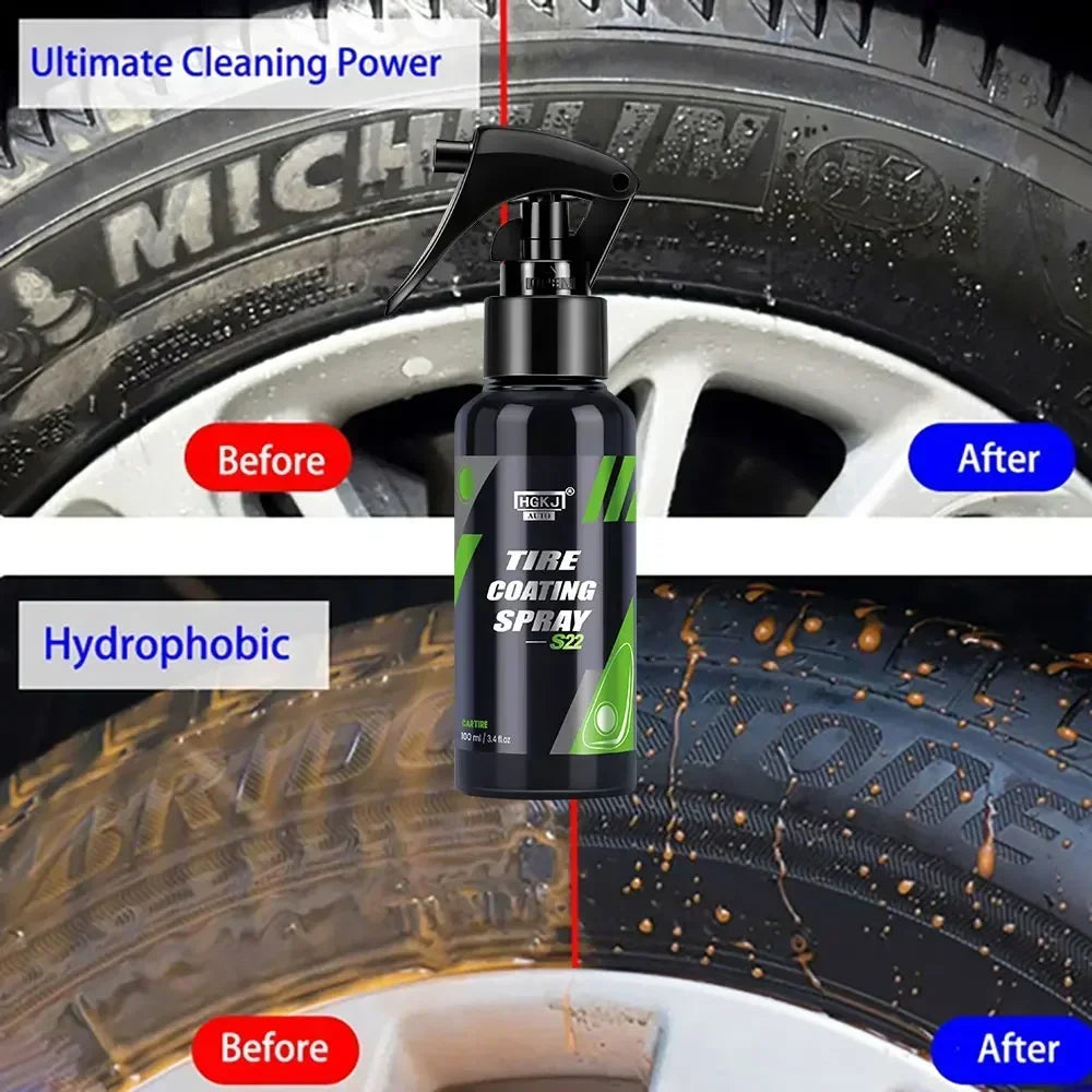 HGKJ S22 High Gloss Car Tire Shine Coating Spray