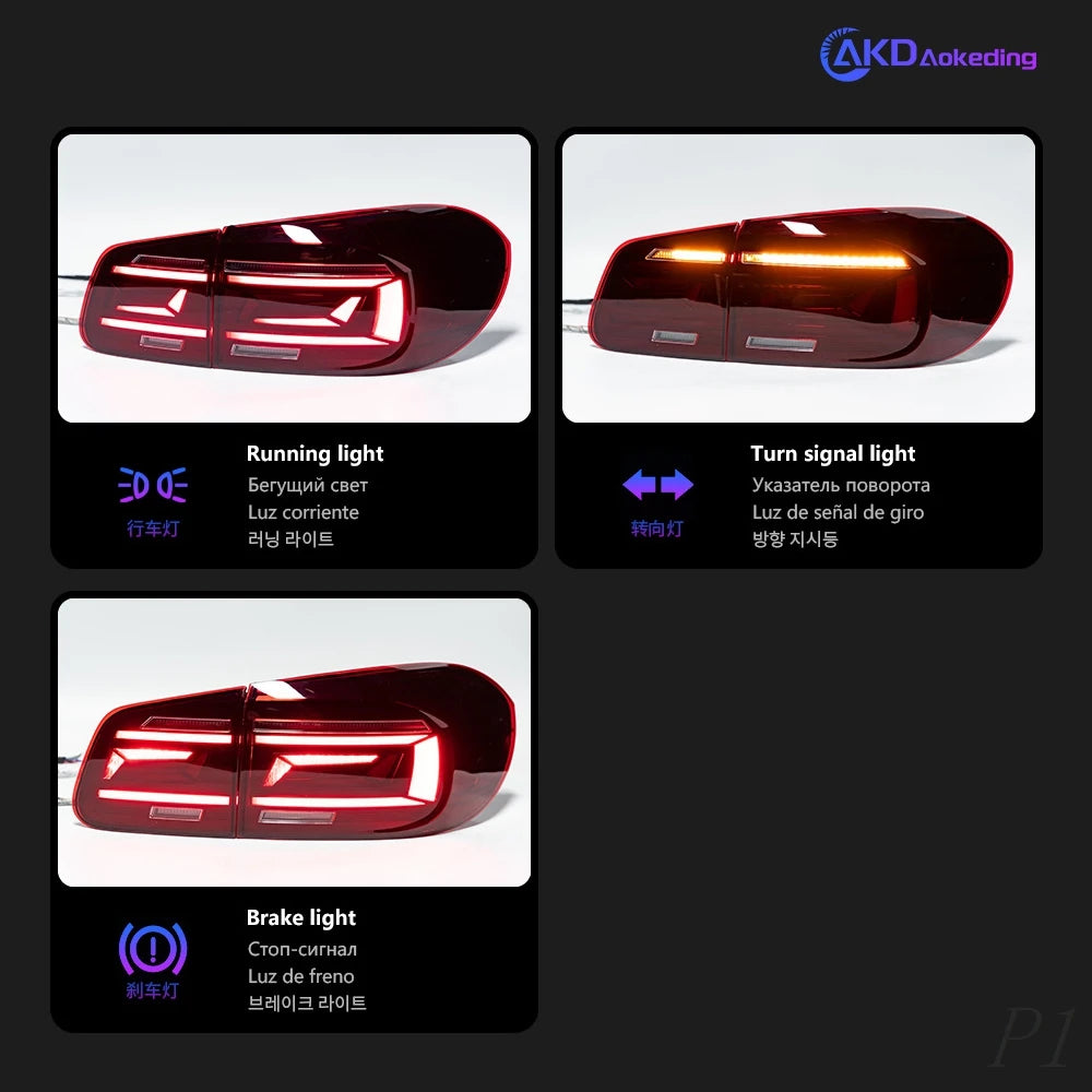 Car For VW Tiguan 2009-2017 Tail Lamp Led Fog Lights DRL Hella Tuning Light Car Accessories Tiguan Tail Lights
