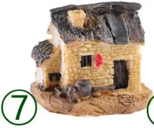 Miniature Resin House Ornament for DIY Crafts and Home Decor