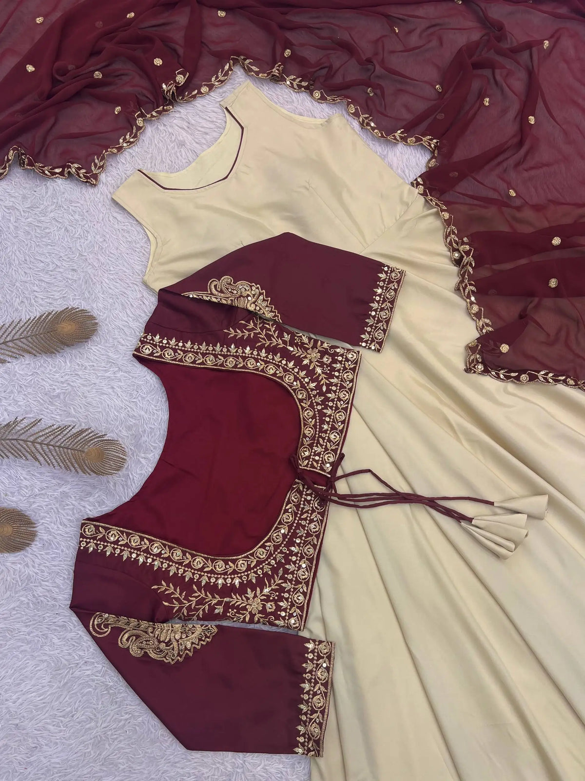 White Real Sequence Natural Crepe Embroidered Anarkali with koti Salwar Suit for Indian and Pakistani Party modest dress