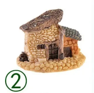 Miniature Resin House Ornament for DIY Crafts and Home Decor