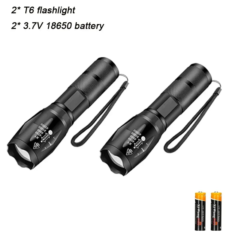 High Power T6 LED Waterproof Zoomable Flashlight with 5 Modes