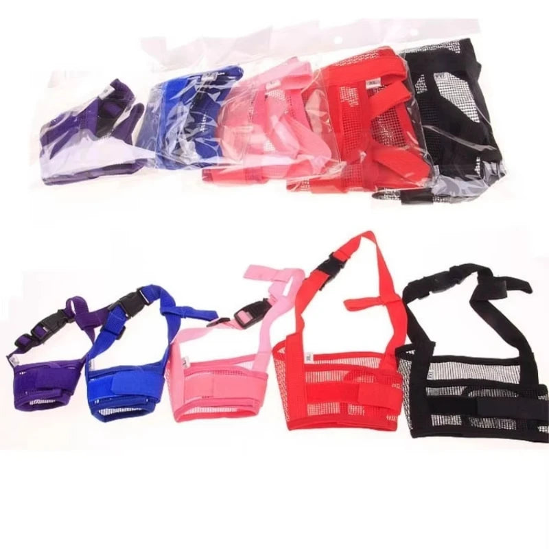 1pc Anti Barking Dog Muzzle for Small Large Dogs Mesh Breathable Pet Adjustable Mouth Muzzle Dogs Nylon Straps Dog Accessories