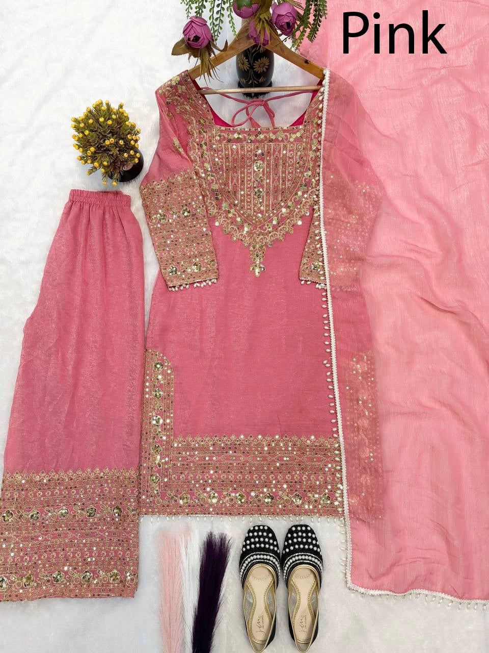 Indian Ethnic Stitched Georgette Heavy Embroidery Sharara Salwar Suit/Palazzo Suit for Women Special Occasion
