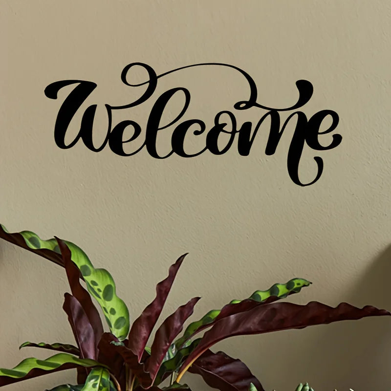 Stunning Welcome Metal Wall Art Sign - Durable Iron Decorative Plaque for Home and Garden with Rustic Finish - Weather Resistant