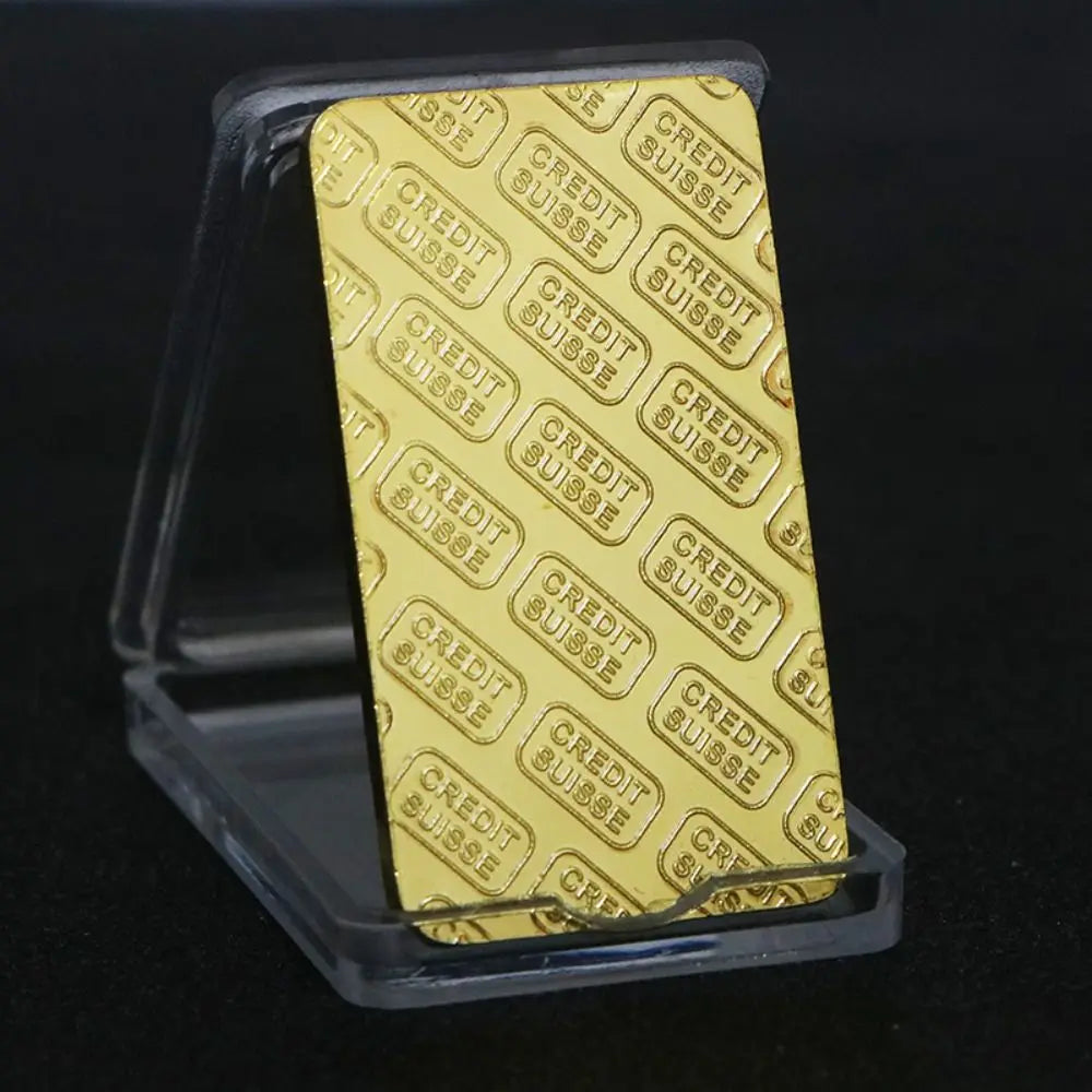Fine Gold Gold Plated Bullion Bar with Different Serial Modern Suisse Gold bar Funny Swiss Bank Gold Bullion Bar Home