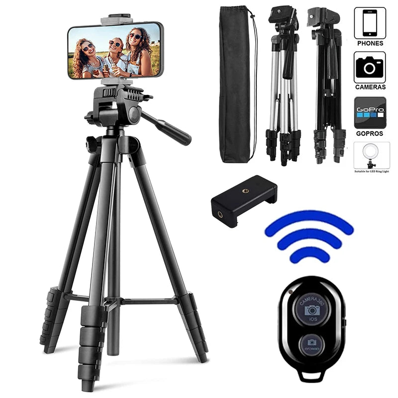 Lightweight Mobile Tripod with Bluetooth Remote and Phone Holder