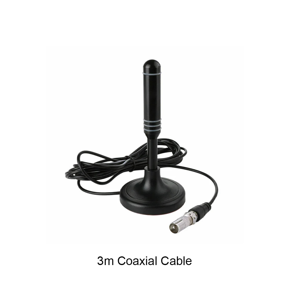 Portable HD Digital TV Antenna with 300cm Coax Cable for DVB-T/T2 DAB Freeview