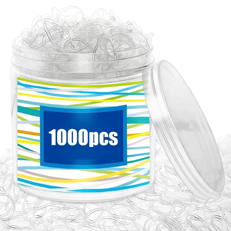 1000Pcs/Set Girls Cute Transparent Disposable Elastic Hair Band Children Ponytail Holder Hair Ring Rubber Bands Hair Accessories