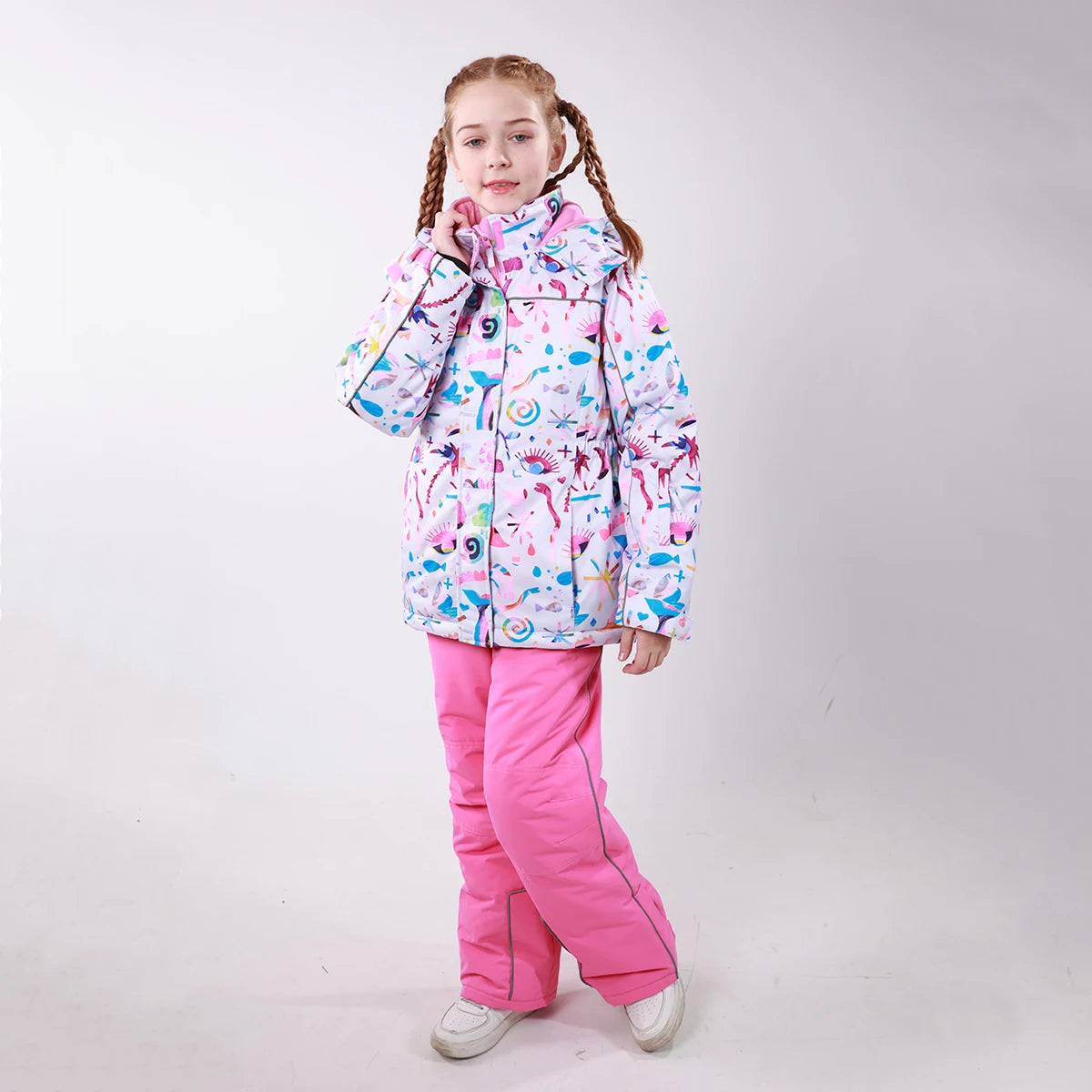 HONEYKING Kids Ski Outwear Winter Warm Windproof Outdoor Sports Snow Jackets Girls Snowboard Coat For Ski Clothing Equipment