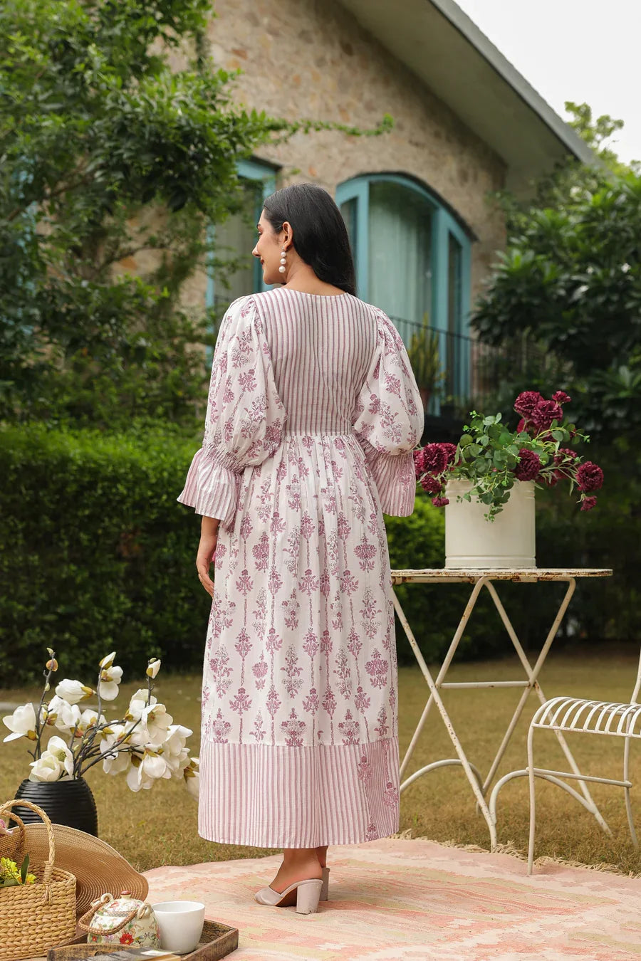 Women's Girls' Pure Cotton Maxi Dress Indian Block Print Casual Summer Evening Party Trendy New Wholesale Long Midi Dress