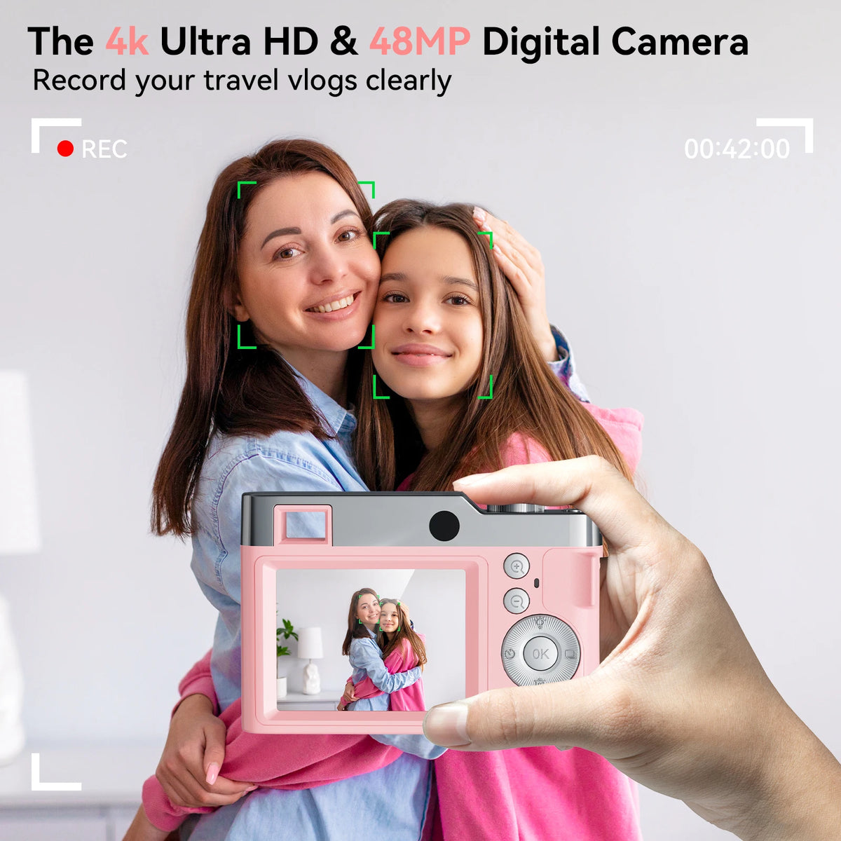 4K Digital Vlog Camera with 16X Zoom and 50MP Resolution