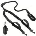 Reflective Shock-Absorbing Double Dog Leash with Tangle-Free 360° Rotation