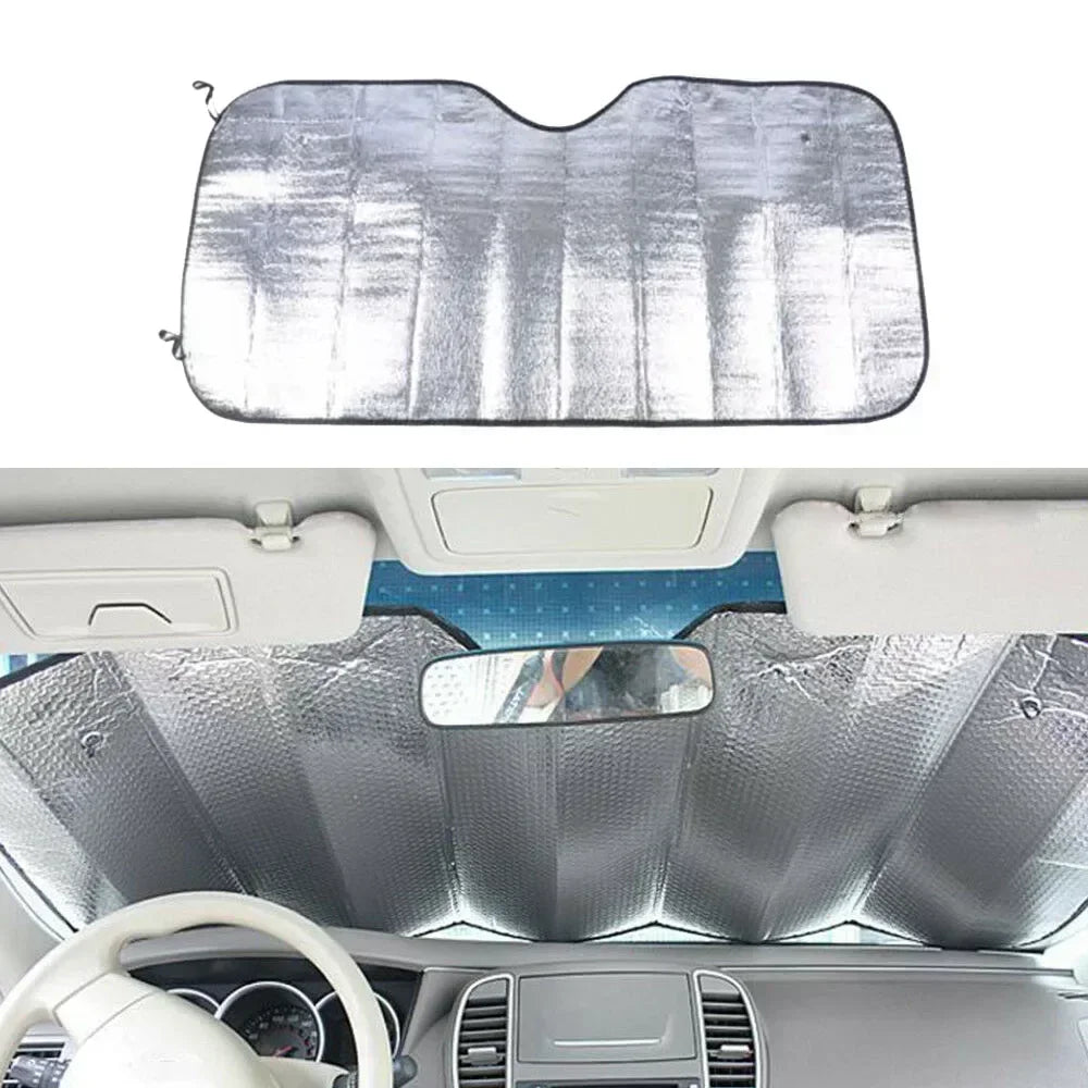 140cm Car Windshield Foldable Sun Shade Visor Cover Block Reflector Portable Breathable Anti UV Protector Screen Free