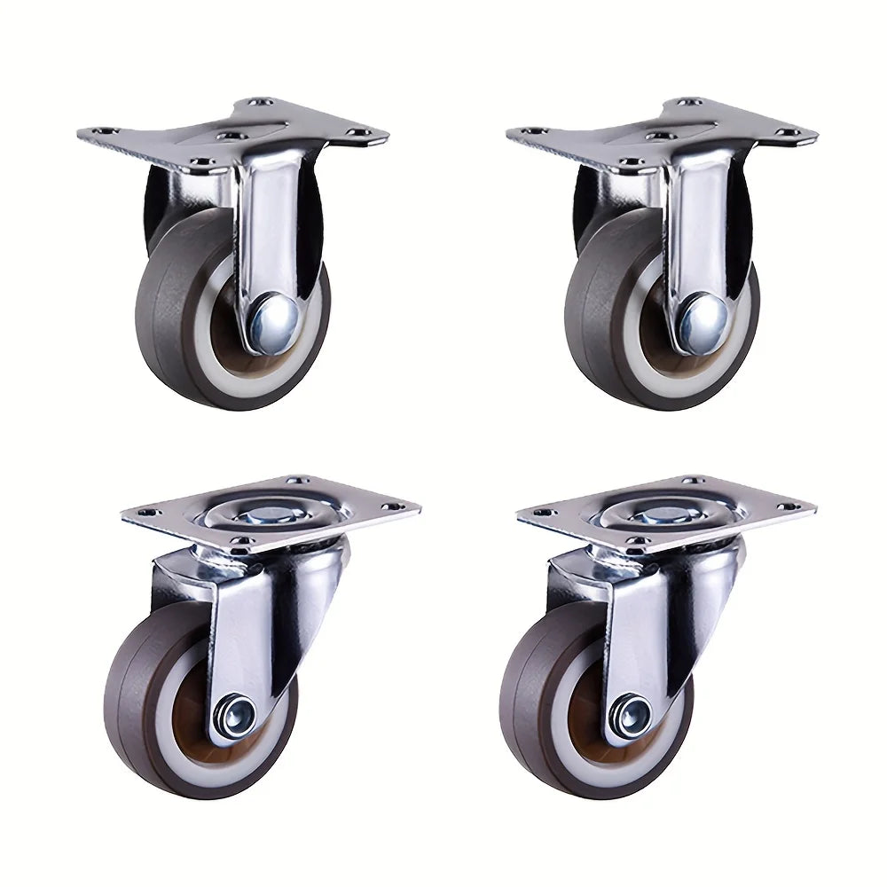 4 Pcs 1 inch Furniture Caster Heavy Duty Castor Soft Rubber Universal Wheel Swivel Caster Roller Wheels For Trolley Accessory