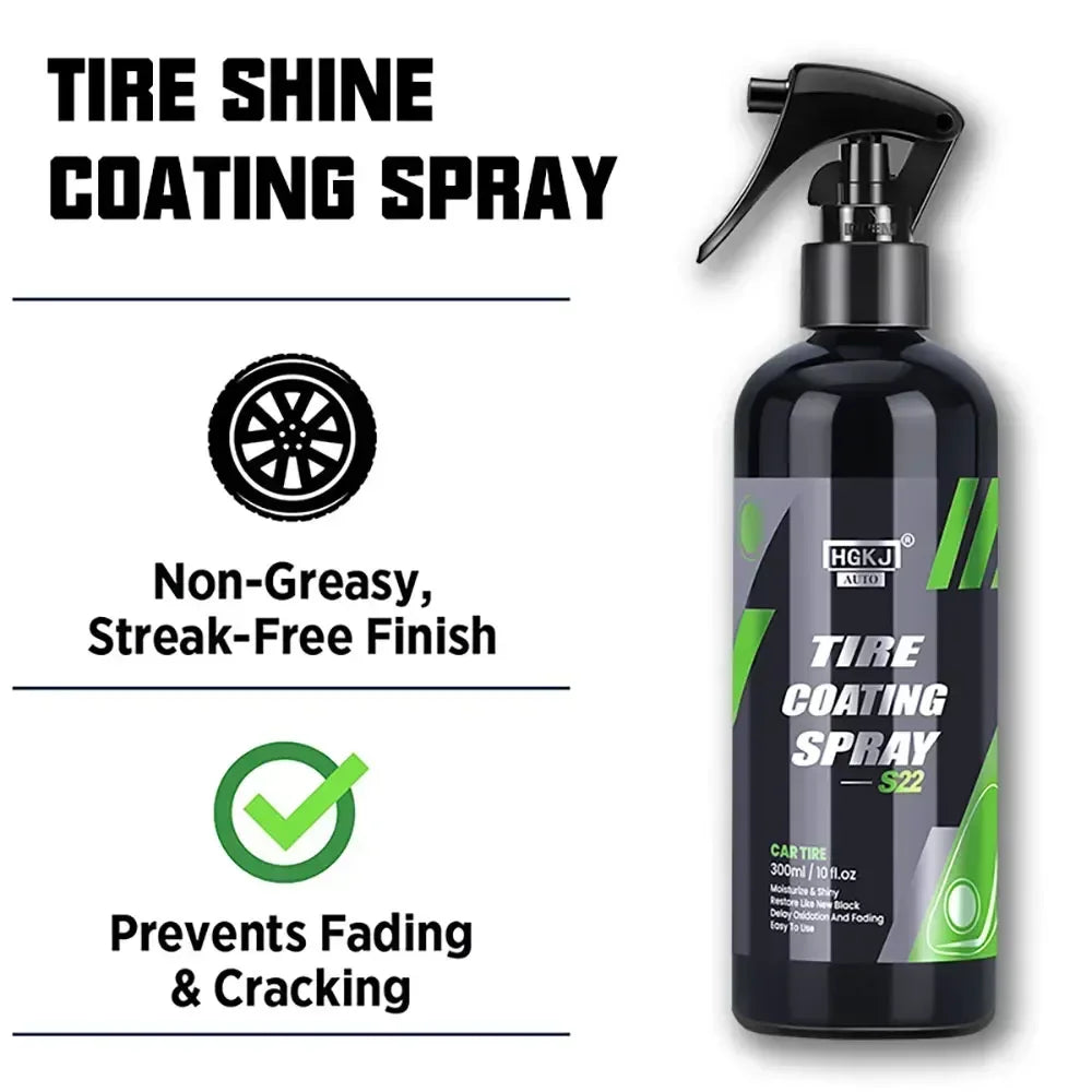HGKJ S22 High Gloss Car Tire Shine Coating Spray